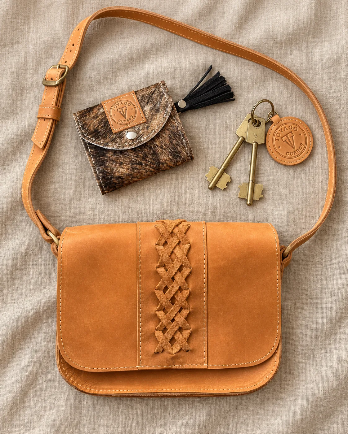 Bandolera Trenzada Camel — foto 4